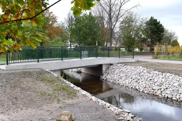Eine neue Brücke in Ungstein lässt deutlich mehr Wasser passieren als das frühere Bauwerk. 