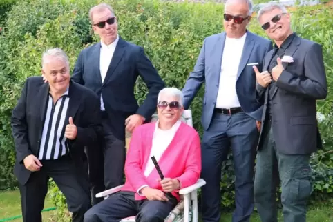 Best-Ager-Videostars (von links): Matthias M- Schmidt, Holger Schmitt, Stefan Hauptmann, Matthias Ober und Joachim Vogt bei den 