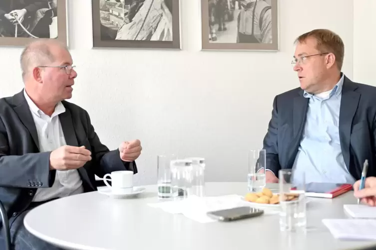 Jürgen Oberholz (links) und Thomas Jaworek. beim REdaktionsgespräch.