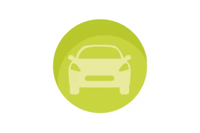 Grüner Kreis mit Auto-Piktogramm als Symbol für freie Fahrt.