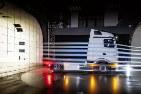 Im Windkanal: Daimler Trucks neuer eActros 600.