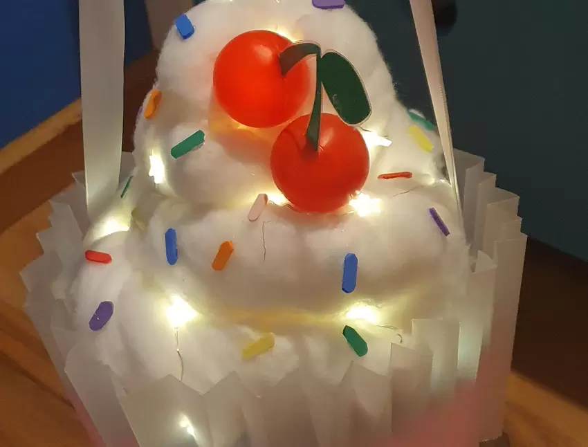Die zwölfjährige Micah Ortlieb aus Kusel hat diese kreative Cupcake-Laterne entworfen.