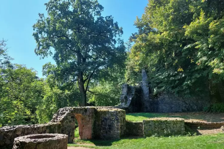 Kernburg der Ruine Rodenstein: Der Brunnen ist noch erhalten. 