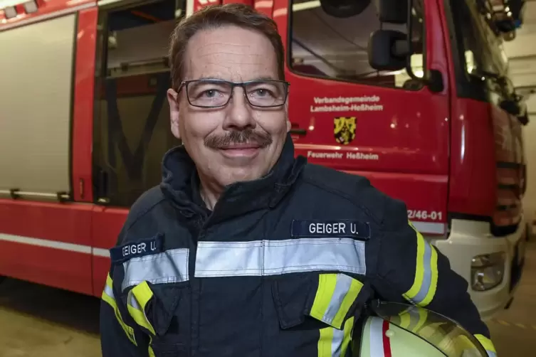 Udo Geiger verabschiedet sich von seiner letzten Führungsaufgabe bei der Feuerwehr. 