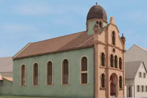 Auf einem Bild existiert die Mutterstadter Synagoge noch, bald könnte sie auch virtuell „auferstehen“. 