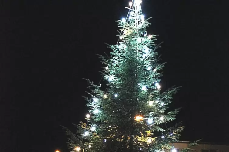 Da steht er wieder, der Weihnachtsbaum an der Merzalber Hauptstraße.