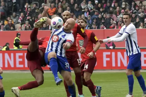 Das 1:0 durch Almamy Touré gegen Hertha BSC. Trifft der FCK-Spieler auch im Pokal wieder?