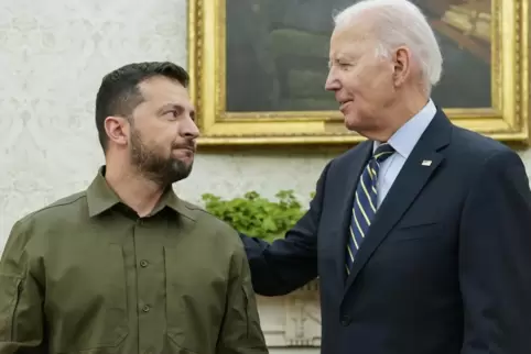Wie hier im September wird US-Präsident Joe Biden seinen ukrainischen Amtskollegen Wolodymyr Selenskyj auch dieses Mal im Weißen