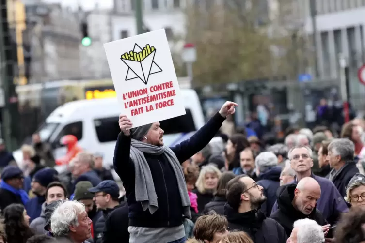Am 10. Dezember demonstrieren Belgier in Brüssel gegen Antisemitismus. 
