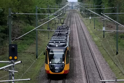 Bahnlinie Wörth-Germersheim bei Jockgrim.
