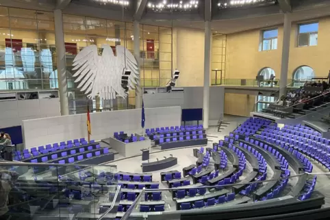 Der Plenarsaal im Bundestag. 