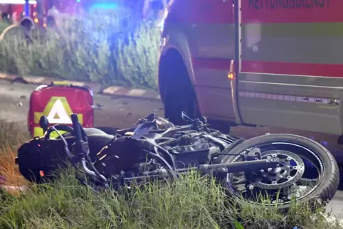 Motorrad auf der L523 am Abend des Unfalls.