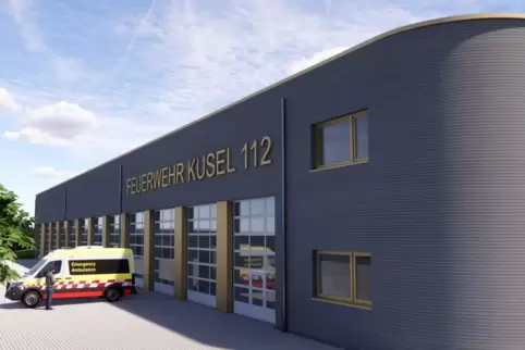 So soll das neue Kuseler Feuerwehrhaus aussehen. Bezüglich der Fassadengestaltung sei man noch in Abstimmung mit der Verwaltung,