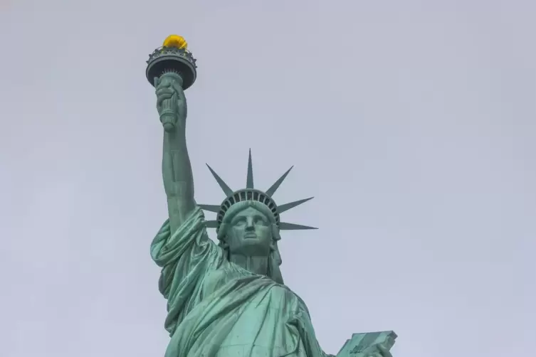 Im Innern von Lady Liberty: ein Eisenger&uuml;st von Eiffel.