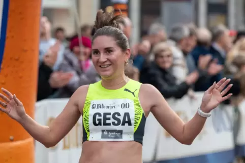 Gesa Krause vor einem Jahr in Trier beim Silvesterlauf.