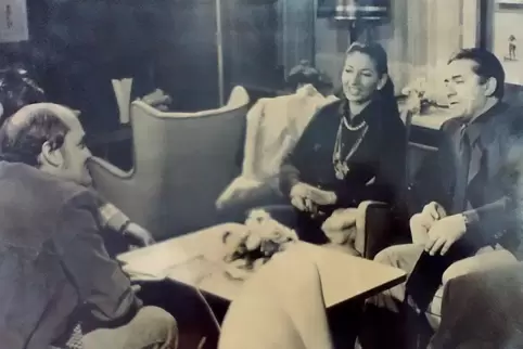 Rudolf Werner in jungen Jahren mit Maria Callas, rechts im Bild der Tenor Giuseppe di Stefano.