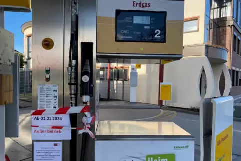 Außer Betrieb: Erdgas kann man derzeit an der Shell-Tankstelle in der Wormser Straße nicht tanken. 