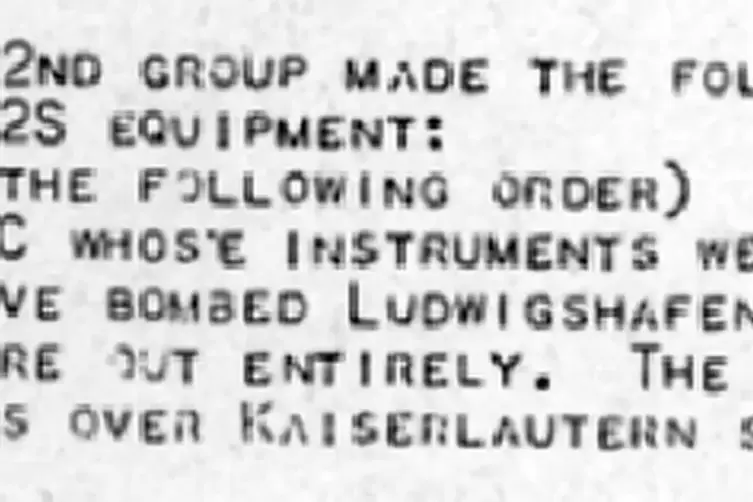 Ausschnitt aus einem Dokument des US-Militärs über den irrtümlichen Bombenabwurf am 7. Januar 1944. Aus Punkt 7 des Dokuments ge