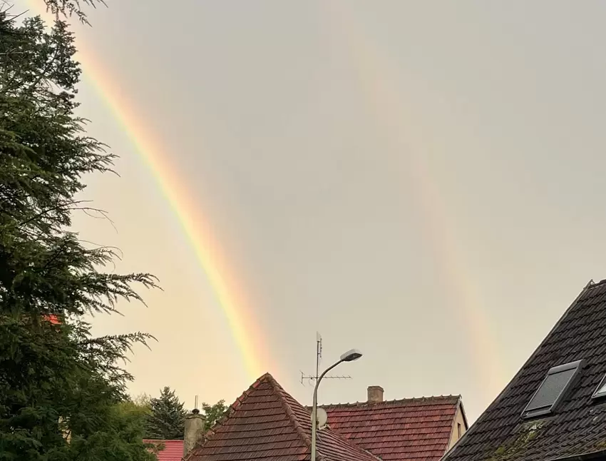Einen doppelte Regenbogen hat Brigitte Frey in Alsenz entdeckt.