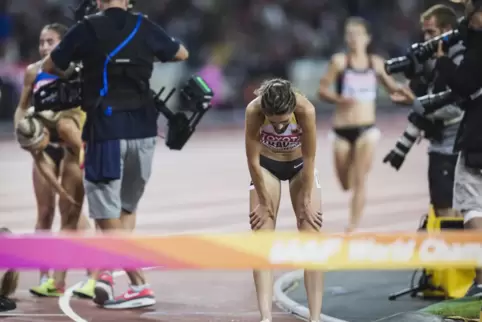 Sportler im Krisenmodus: 3000-Meter-Hindernisläuferin Gesa Krause ist bei der WM 2017 im Finale gestürzt, aber weitergelaufen. 