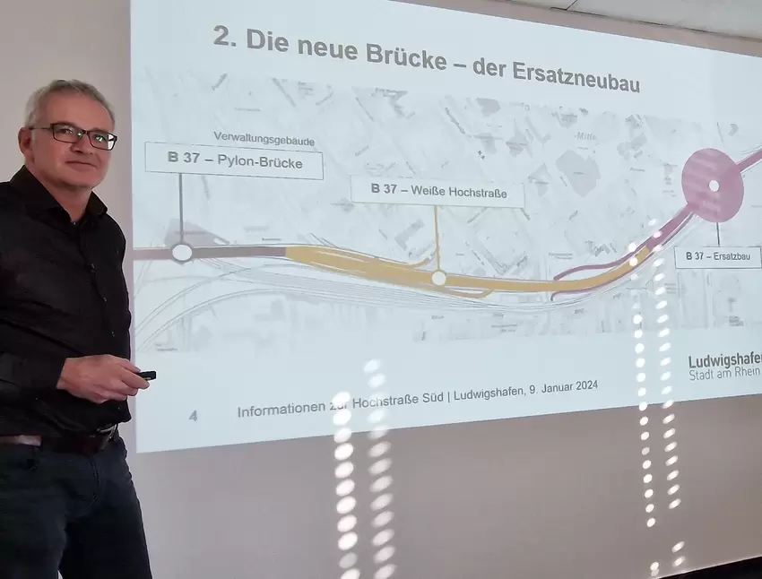 Gesamtprojektleiter Eberhard Küssner erklärt den Ablauf des Verfahrens.