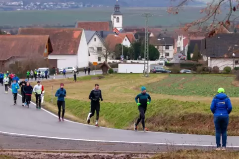 Der erste Trainingslauf zum Donnersberglauf am vergangenen Sonntag stieß auf eine gute Resonanz. Hier die Läufer kurz nach dem S