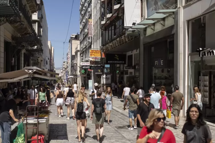 Die Geschäfte in Griechenland ziehen an – hier die Ermou-Einkaufsstraße in Athen.