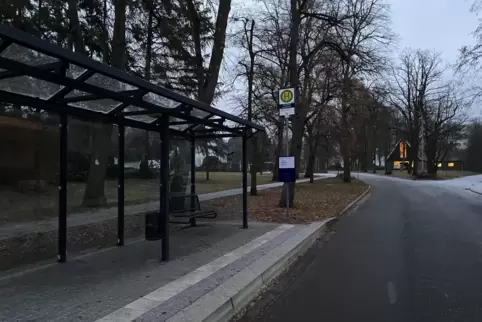 Am frühen Montagmorgen war die Bushaltestelle „Burgstraße“ in Alsenborn verwaist. Wegen des angekündigten Busfahrer-Streiks hatt