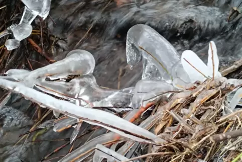 Eiszapfen sind bei diesen Temperaturen vielerorts zu finden. 