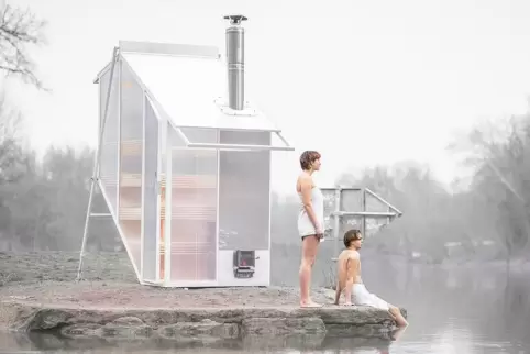 Sieger des Nachwuchswettbewerbs: Mobile Sauna für überall von Studierenden der Kunsthochschule Giebichenstein in Halle. 