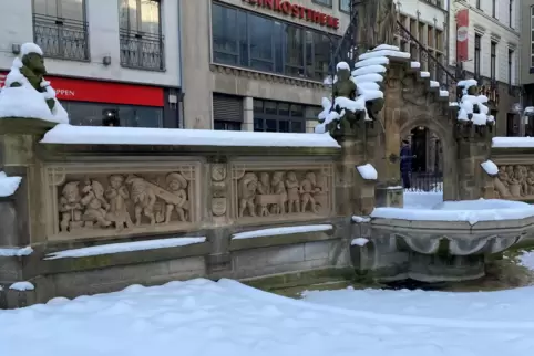 Der Heinzelmännchen-Brunnen in Köln.