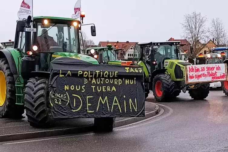 Franz&ouml;sische Landwirte zeigten sich solidarisch mit den deutschen Kollegen. 