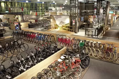 Freie Auswahl: Blick in die Verkaufsfläche von Fahrrad Kalker in Oggersheim.