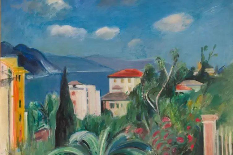 Farbstark, trotz düsterer Zeitumstände: Rudolf Levys „Blick auf die Bucht von Rapallo“, 1933, Öl auf Leinwand.
