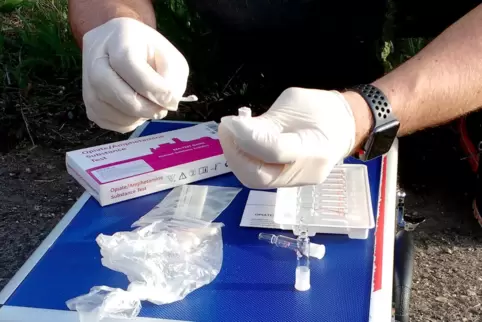 Ein Drogenschnelltest der Polizei.