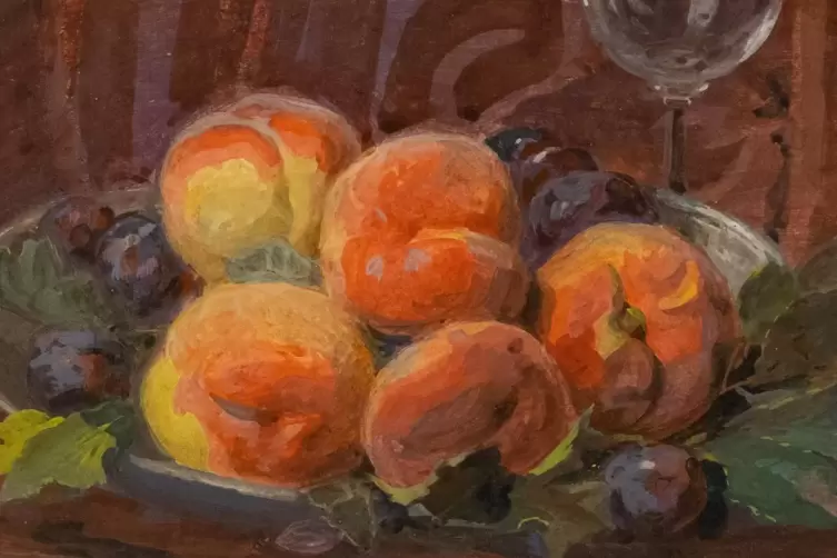 August Croissants &bdquo;Pfirsichstillleben&ldquo; von 1918.