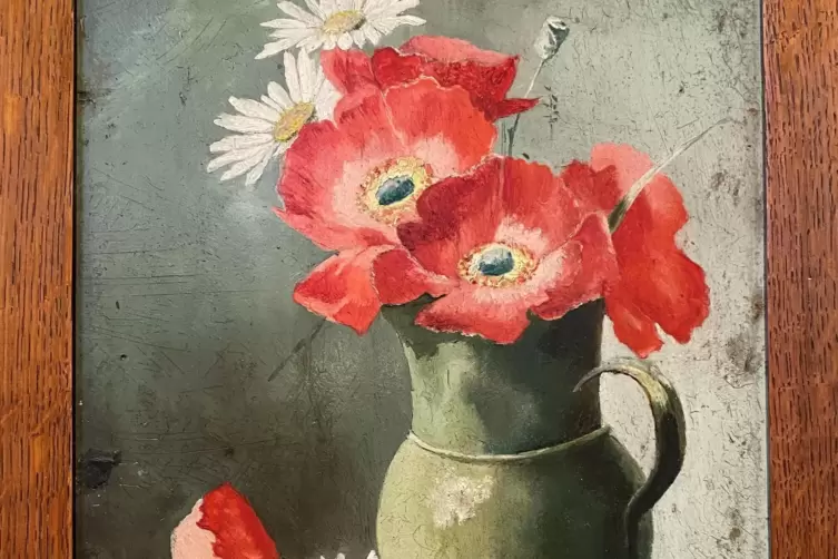 Ausschnitt aus einem Blumenstillleben von Olga Loeb. 