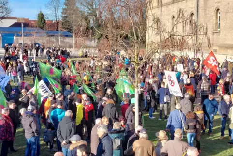 Mehrere Hundert Menschen folgten dem Aufruf von CDU, SPD, Grüne, FWG und FDP zur Mahnwache für die Demokratie.