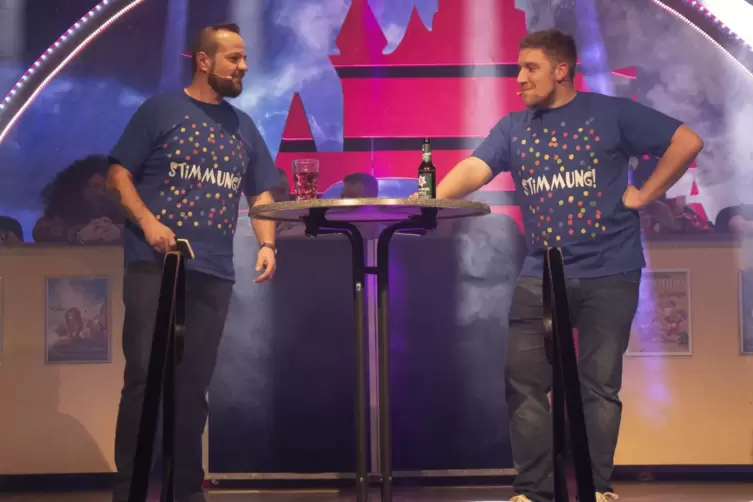 Hauptsache &bdquo;driwwer gschw&auml;tzt&ldquo;: Die BCV-Eigengew&auml;chse Mario Sperling und Julian Schlosser traten erstmals gemeinsam auf. 