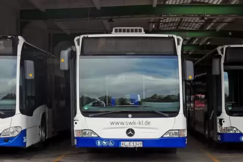 Sämtliche Busse der SWK bleiben am Freitag auf dem Betriebsgelände. 