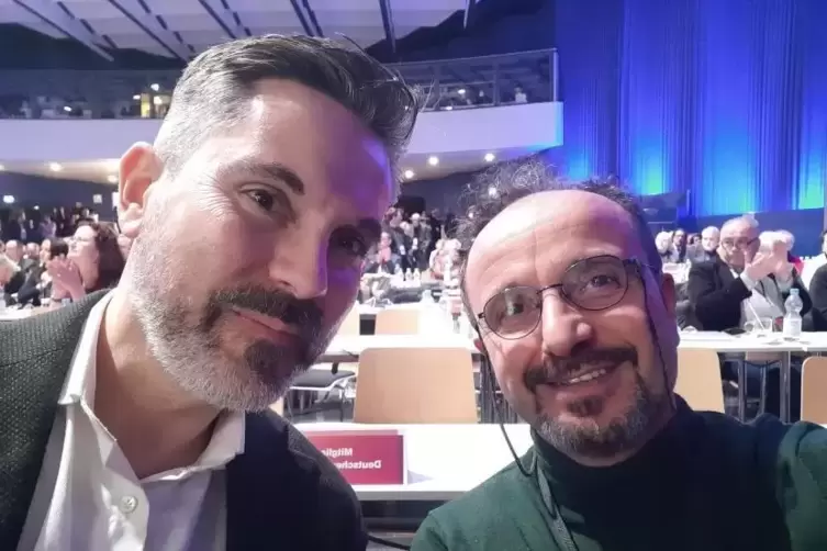 Neues Mitglied: Liborio Ciccarello (rechts) mit Fabio de Masi, BSW-Spitzenkandidat für die Europawahl
