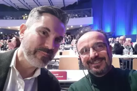 Neues Mitglied: Liborio Ciccarello (rechts) mit Fabio de Masi, BSW-Spitzenkandidat für die Europawahl