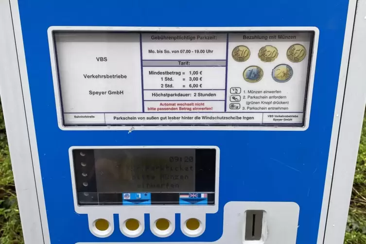 Parkschein-Automat: Die Preise sind zum 1. Januar verdoppelt worden. 