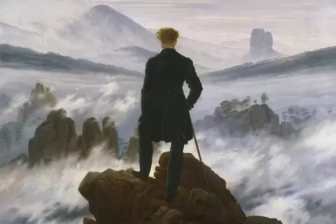 Die berühmteste Rückenansicht der Welt: „Wanderer über dem Nebelmeer“, um 1817. Die berühmteste Rückenansicht der Welt: „Wanderer über dem Nebelmeer“, um 1817.