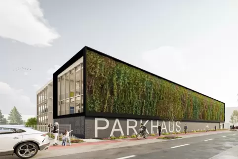 So soll das Parkhaus an der Paul-von-Denis-Straße einmal aussehen. 