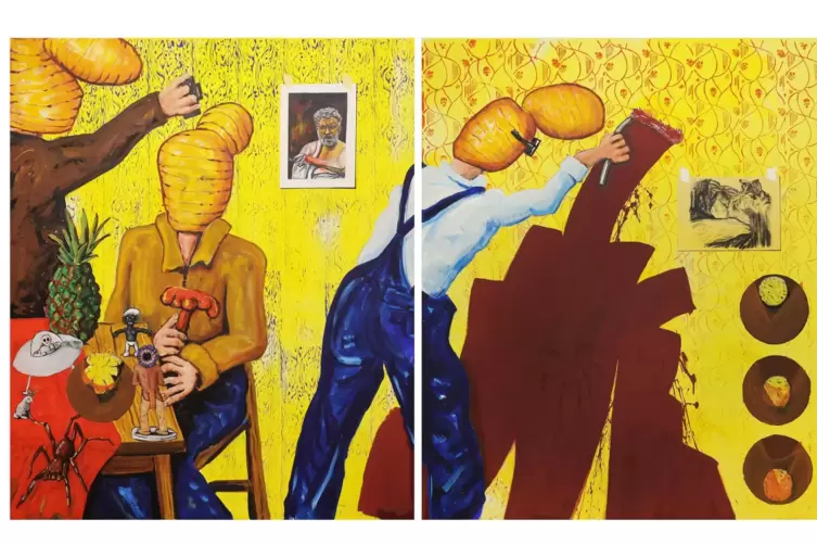 &bdquo;K&uuml;nstler bei der Arbeit&ldquo;. 