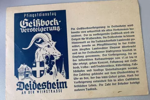 Fundstück: eine Geißbock-Postkarte von 1974.