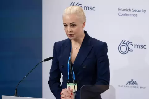 Julia Nawalnaja, Ehefrau von Alexej Nawalny, am Freitag bei der Münchner Sicherheitskonferenz.