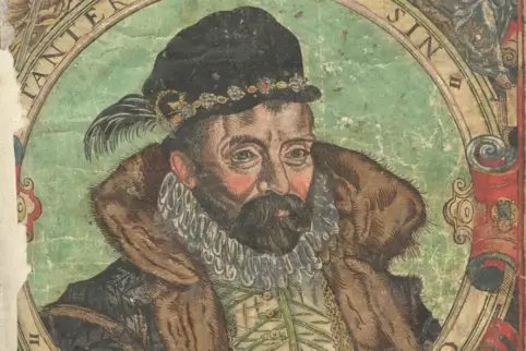 Johann Casimir in der in Neustadt gedruckten Harnisch-Bibel von 1579.