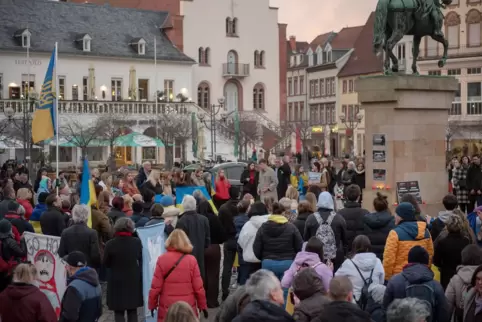 Auch zum 1. Jahrestag der Invasion wurde in Landau demonstriert. 